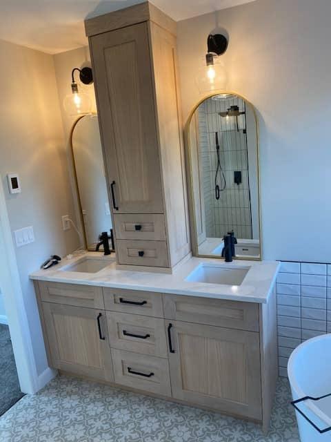 Natural gas line installation featuring black iron piping, pressure regulators, and safety shut-off valves for commercial kitchen equipment